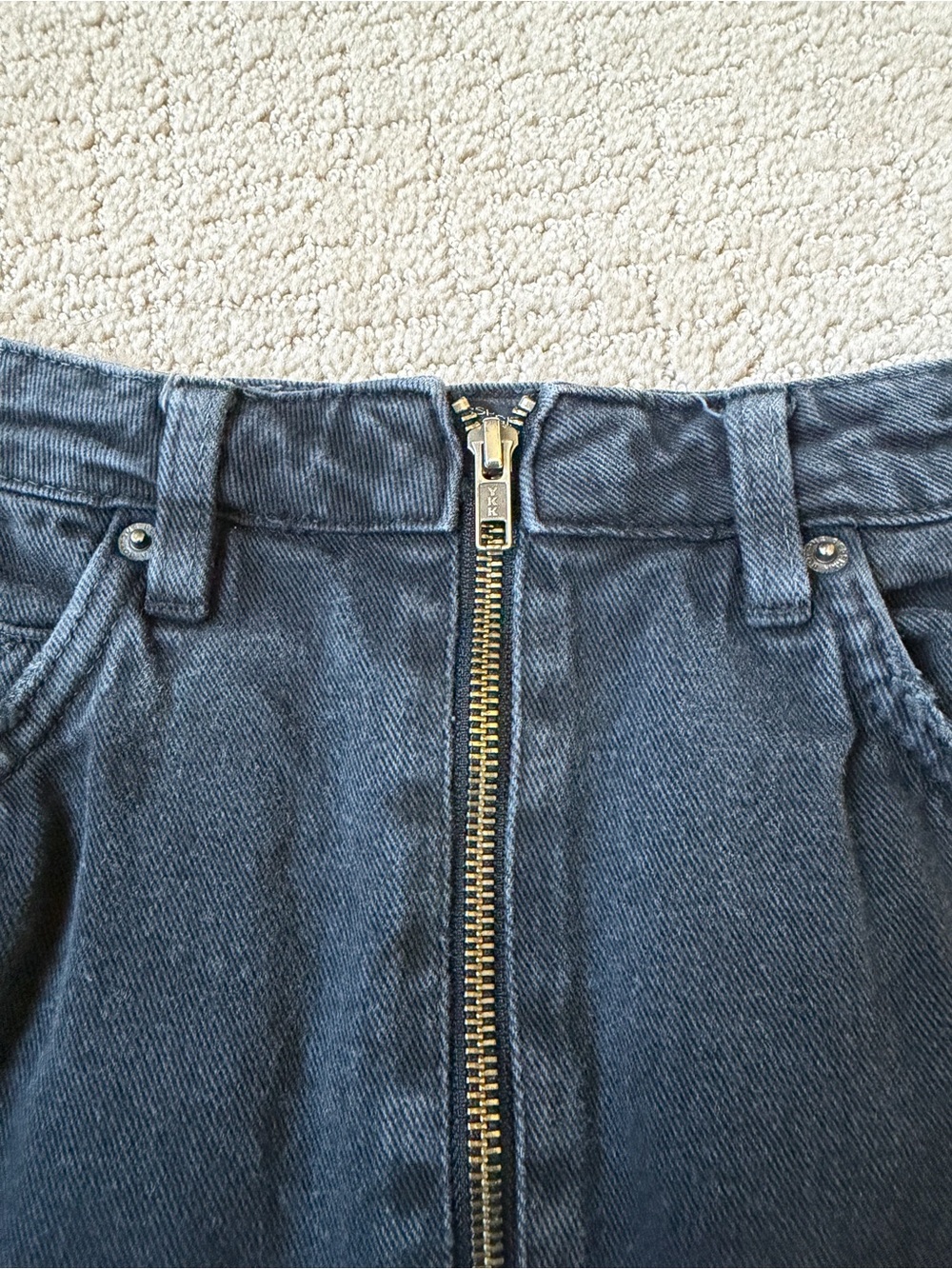 Bershka Frayed Black Mini Denim Skirt - Picture 2 of 4